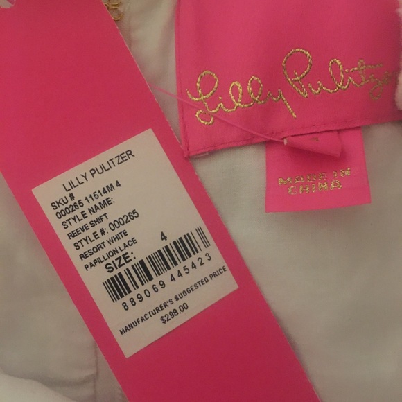 Lilly Pulitzer White Reeve Dress butterfly lace - Picture 2 of 8